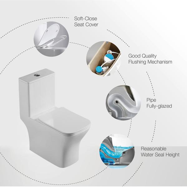 single toilet one piece toilet ceramic toilet seat round shape washdown SWM8617