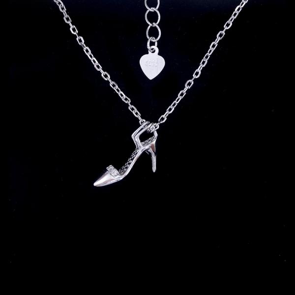 Lovely Little Girl Children Shape Jewelry Silver Necklace With Zircon