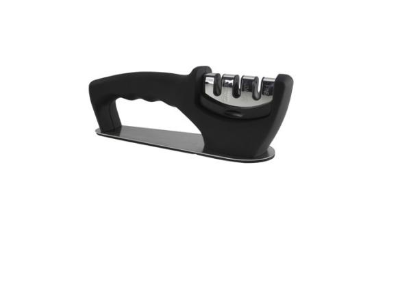 Three V - Shaped Family Kitchen Knife Sharpener Grooves Steel Blades With BSCI Approved