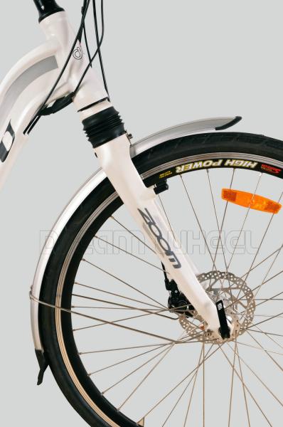 White 36V 250W Electric Urban Bike , 700C Electric Town Bikes Middle Motor