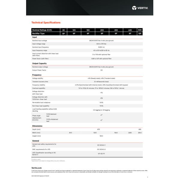 Фактор выходной мощности 0,9 80KVA 80KW 500 KW 500KVA 400V ТРИ ФРАЗЫ Чистый синус-волновой UPS