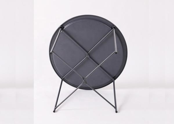 Folding 46x52cm Modern Round Side Table Metal Anti Rust Waterproof Outdoor