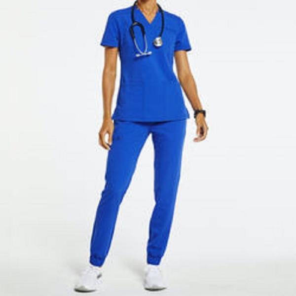 factory custom logo solid color  stretch medical nursing men women  medical scrubs