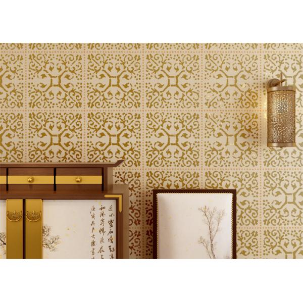 High Range Beige Bronzing Contemporary Bedroom Wallpaper Non Woven Wallcovering