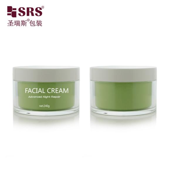 Plastic Empty Skincare Facial Gel Packaging 50ml 100ml 120ml Luxury Double Wall Cream Jar Cosmetic