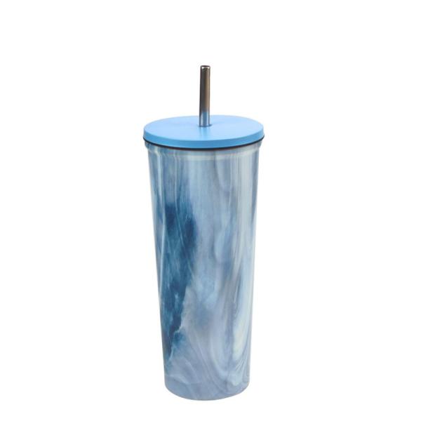 Reusable 700ml Wide Mouth Custom Logo Stainless Steel Tumblers Stainless Steel Personalised Travel Mug With Straw Double Wall Vacuum Construction