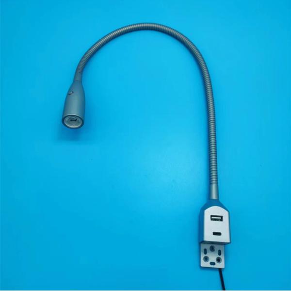 Switch Control LED Reading Light with Type-C and USB Port Modern Flexible Design