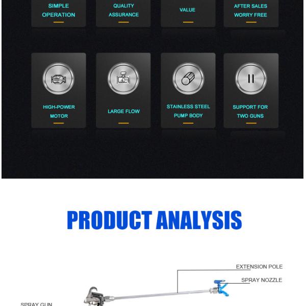 portable Airless Handheld Electric Paint Sprayer For Home Use High Pressure 22Mpa