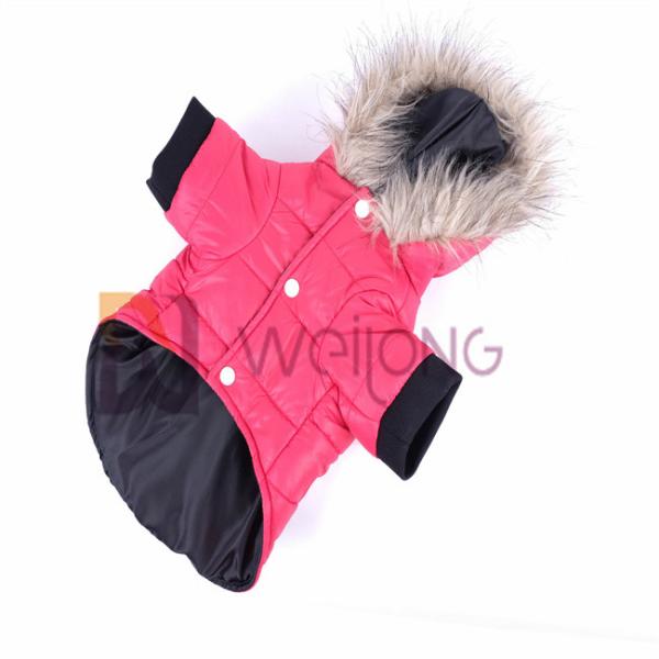 Wadding Snaps Filling Opening Fur Hood Pet Clothing Hoodie Polyester dog outerwear