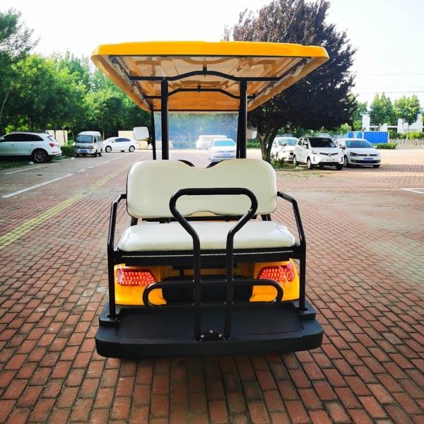 Carrinho de golfe de 6 lugares Veículo de baixa velocidade 4 rodas motrizes empujar Estrada elétrica legal