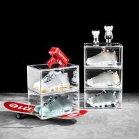 Espace libre empilable de Front Clear Plastic Shoe Container de baisse transparent