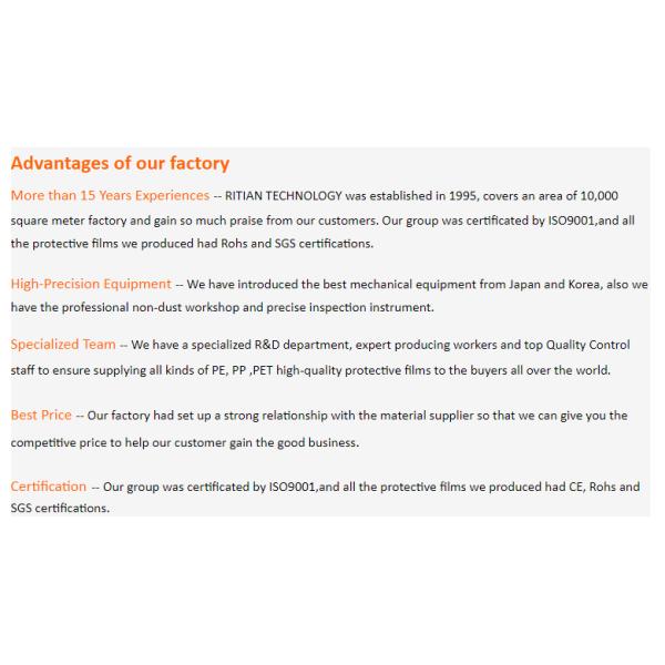 Временный фильм предохранения от пола отсутствие выпарки прокатать пластиковую поверхность