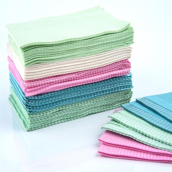 Waterproof 1 Ply Film Disposable Dental Bibs For Dentist Use