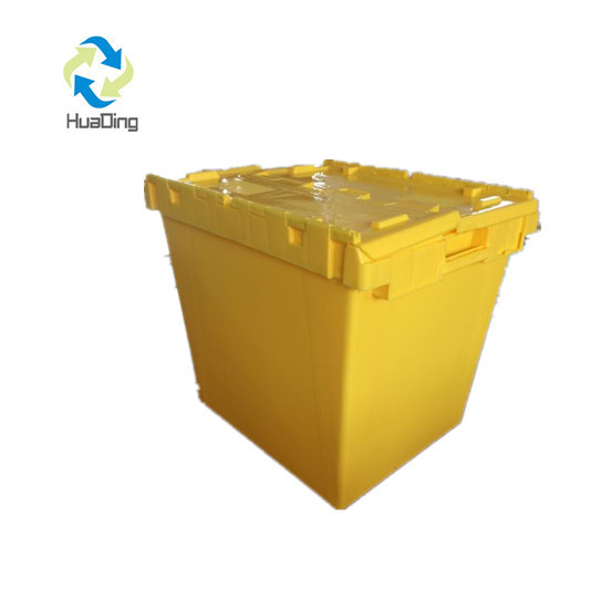 Attached Lid Storage Container for Plastic Tote Custom Order Big Blue Shipping Box