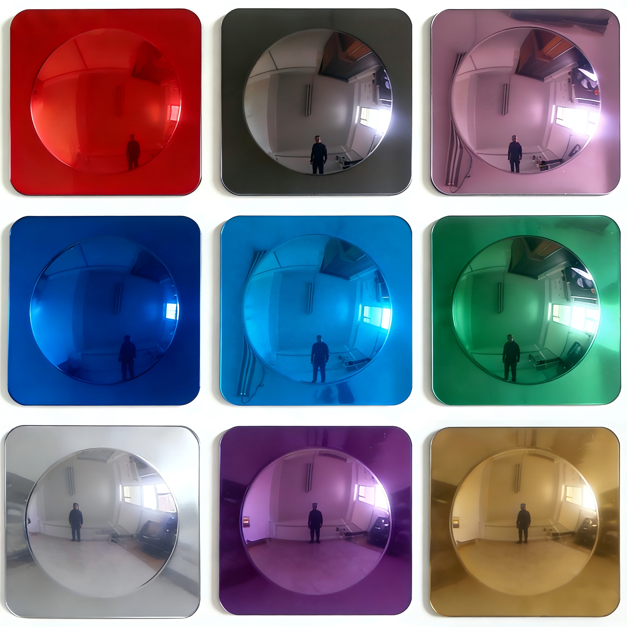 10×10 Inch Large Bubble Mirror 1.5mm Wall Mounted For Hotel KTV Decor