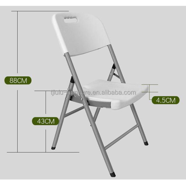 Silla plegable de HDPE ligera para eventos de bodas Silla plegable portátil de plástico y metal