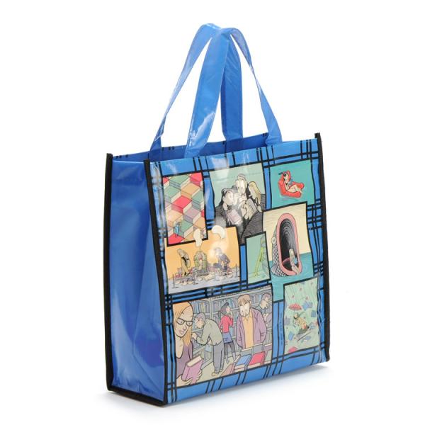 Blue 120GSM Laminated Shopping Non Woven Packaging Bags