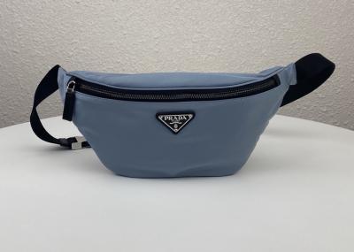 Triangle Logo Blue Dumpling 33cm Ladies Waist Bag With Zipper Open