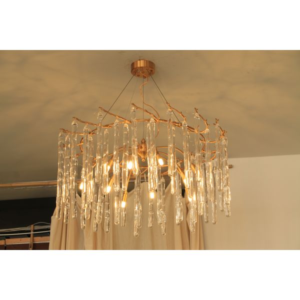 Modern Luxury Gold Chandelier for Kitchen & Wedding New Home Pendant Light with Remote Control Decorative Ceiling Lighting