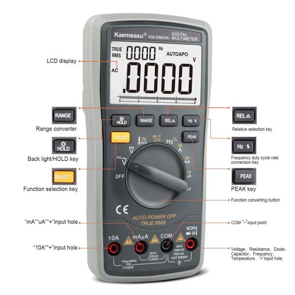 ABS Electric Parts 04A OEM ODM Auto range Smart Multitester laboratory equipment DC/AC 20000 Counts Digital Multimeters