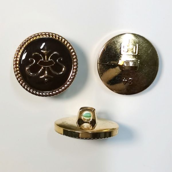 Customizable Zinc Alloy Metal Buttons And Buckles Polished Imitation Buffalo Horn Design