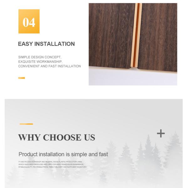 Carbon Crystal Bamboo Charcoal Wood Veneer Wood Grain Wall Panels Mould Proof