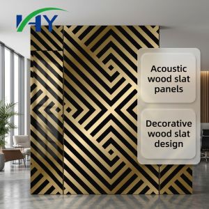 Wood Slat Acoustic Panel with Customized Shape and Flame Retardant Mdf