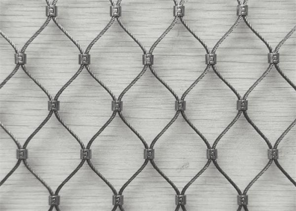 Customized Polishing 7 X 7 Stainless Steel Cable Mesh Netting Ferruled / Knotted