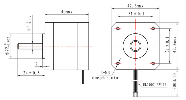 Тело DC 12V 1.7A 40mm Stepper мотора NEMA 17】 【42SHD4231 двухполярное с проводом 4 для машины CNC