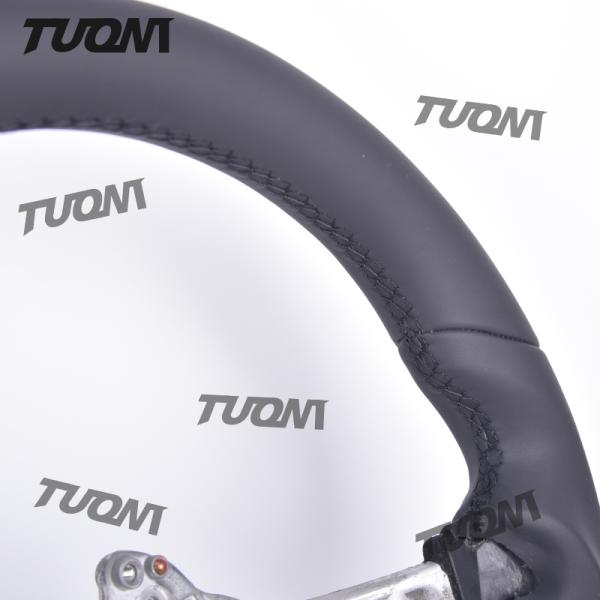 Customized Bmw Carbon Fiber Steering Wheel with Flat Bottom and Real Leather