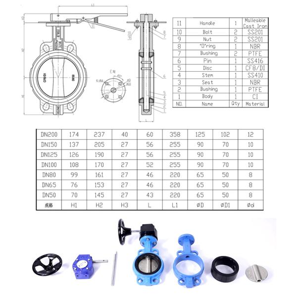 6 дюймовый нержавеющая сталь 304 корпус дисковое сиденье EPDM вафли типа бабочки клапаны Пневматический исполнитель бабочки клапан