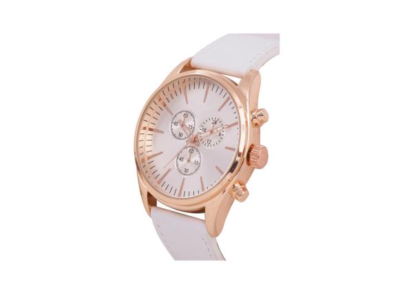 High End Mens Chronograph Watches Leather Band , White Chronograph Watch