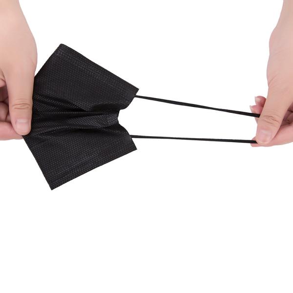 EN14683 Type IIR Adult Black Disposable Face Mask Non Woven PPE