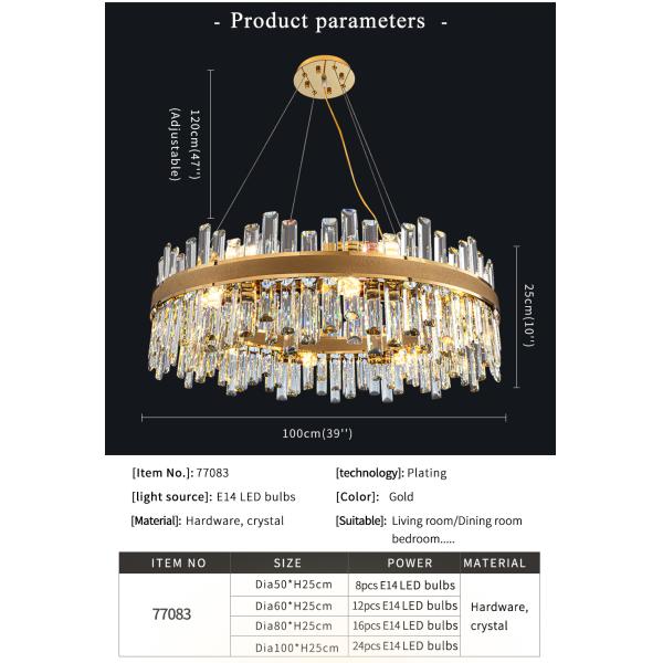 Creative Led Crystal Chandelier For Living Dining Room Luxury Home Decor dinner table chandelier(WH-CY-227)