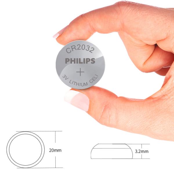 Philips CR2032 Batería de iones de litio 3V 20x3.2mm 500 ciclos