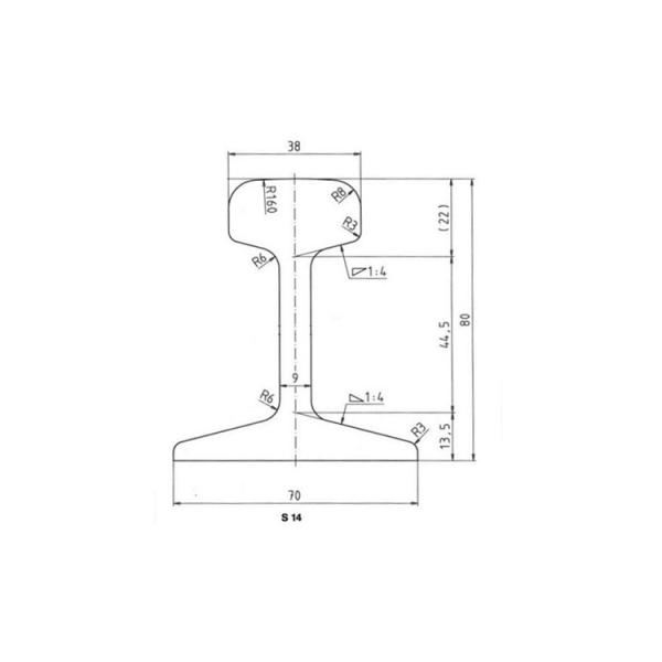 European Standard DIN5901 S14 Steel Rail For Plant Port Railway
