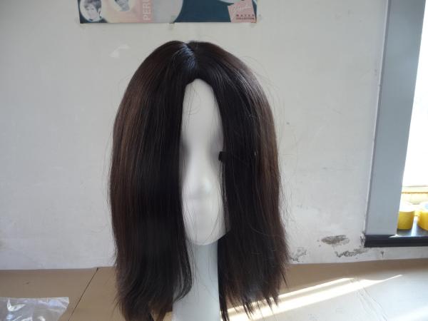 Perruques en cheveux humains à séparation libre, postiches à forte densité pour femmes