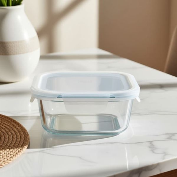 Oven Safe Dishwasher Safe Freezer Safe Glass Food Container with 4 Lock PP Lid