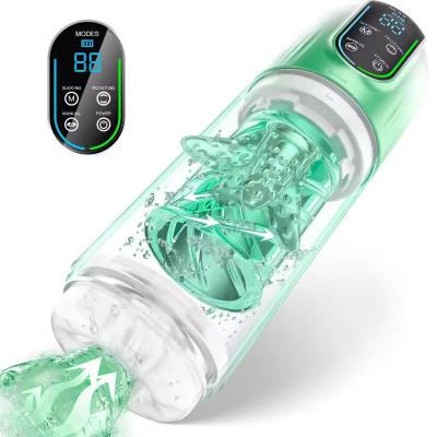 Water Bath Spinning Sucking Licking Aircraft Cup Multi Functional Visible Male Masturbation Cup