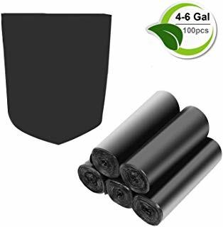 4 Gallon Trash Bags Small Garbage Bags Kitchen Trash Recycling Bags For Bathroom Office Home Black and  Sliver
