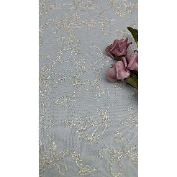 French Tulle Lace With Embroidered Thread Ultra-Fine Mesh For Sheer Elegance With Subtle Shine