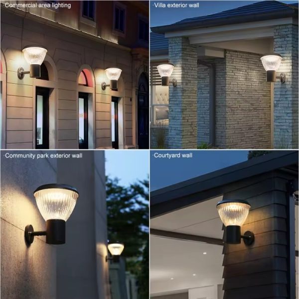 LED Solar Wall Light With Wide-Angle Illumination & Weatherproof for Villa Exterior Wall
