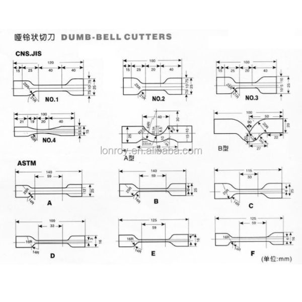 ASTM D412 Style C D Dumbbell Die Cutter