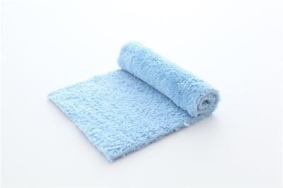 20x40cm blue color microfiber microfibre plush coral fleece towel