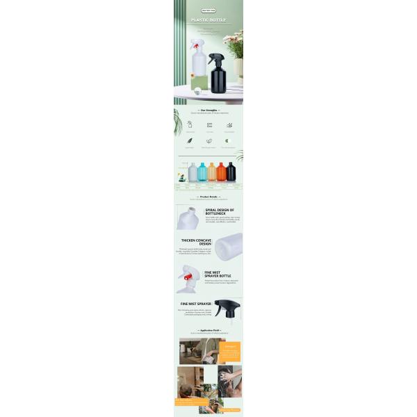 500 мл Круглое Красочное Приседание Повторяемая Финовая Туманная Спрей Бутылка