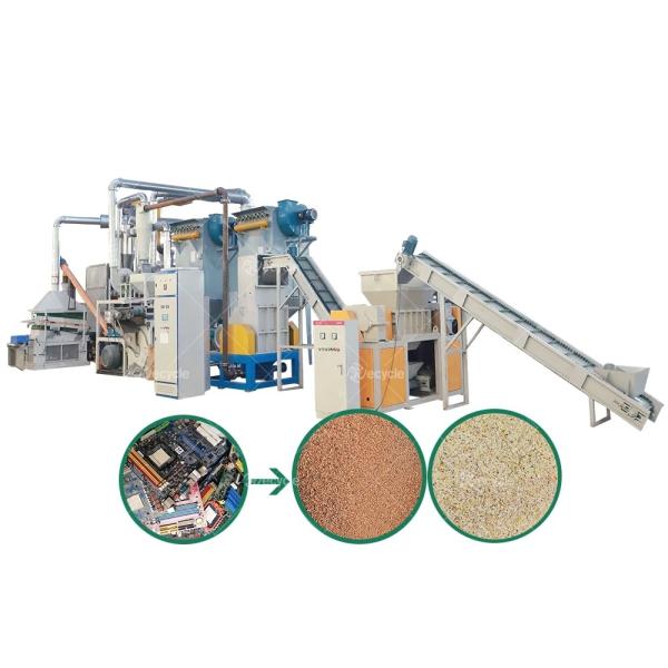 Instalação de reciclagem de resíduos eletrónicos, equipamento de reciclagem de PCB para processamento de placas de circuito