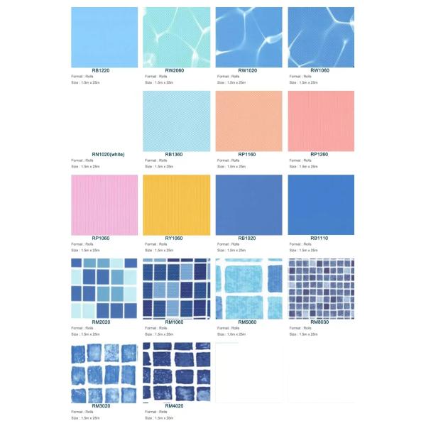 Relle Vinyl Swimming Pool Liners Inground Blue Mosaic Custom Pool Liners