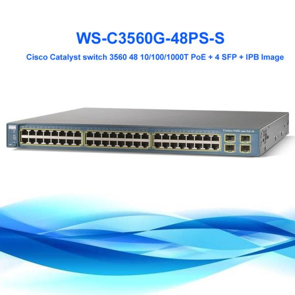WS-C3560G-48PS-S Cisco Catalyst 3560 48 Port Gigabit PoE Network Switch