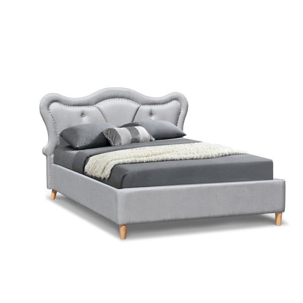 Изголовье кнопки белья серого цвета отделки кровати Nailhead обитое детьми Tufted изогнутое