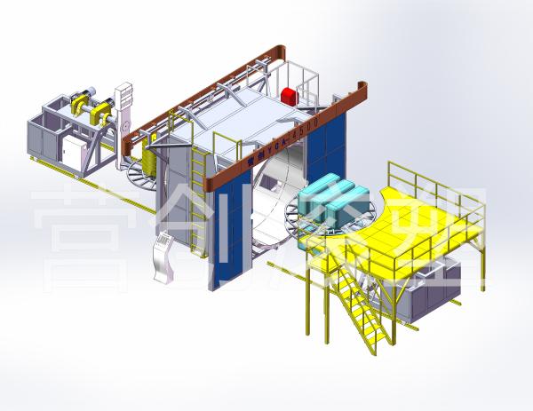 Mobile Toilet Rotational Molding Equipment Shuttle Type 1000L